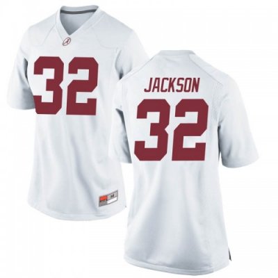 Women's Alabama Crimson Tide #32 Jalen Jackson White Replica NCAA College Football Jersey 2403XZOB6